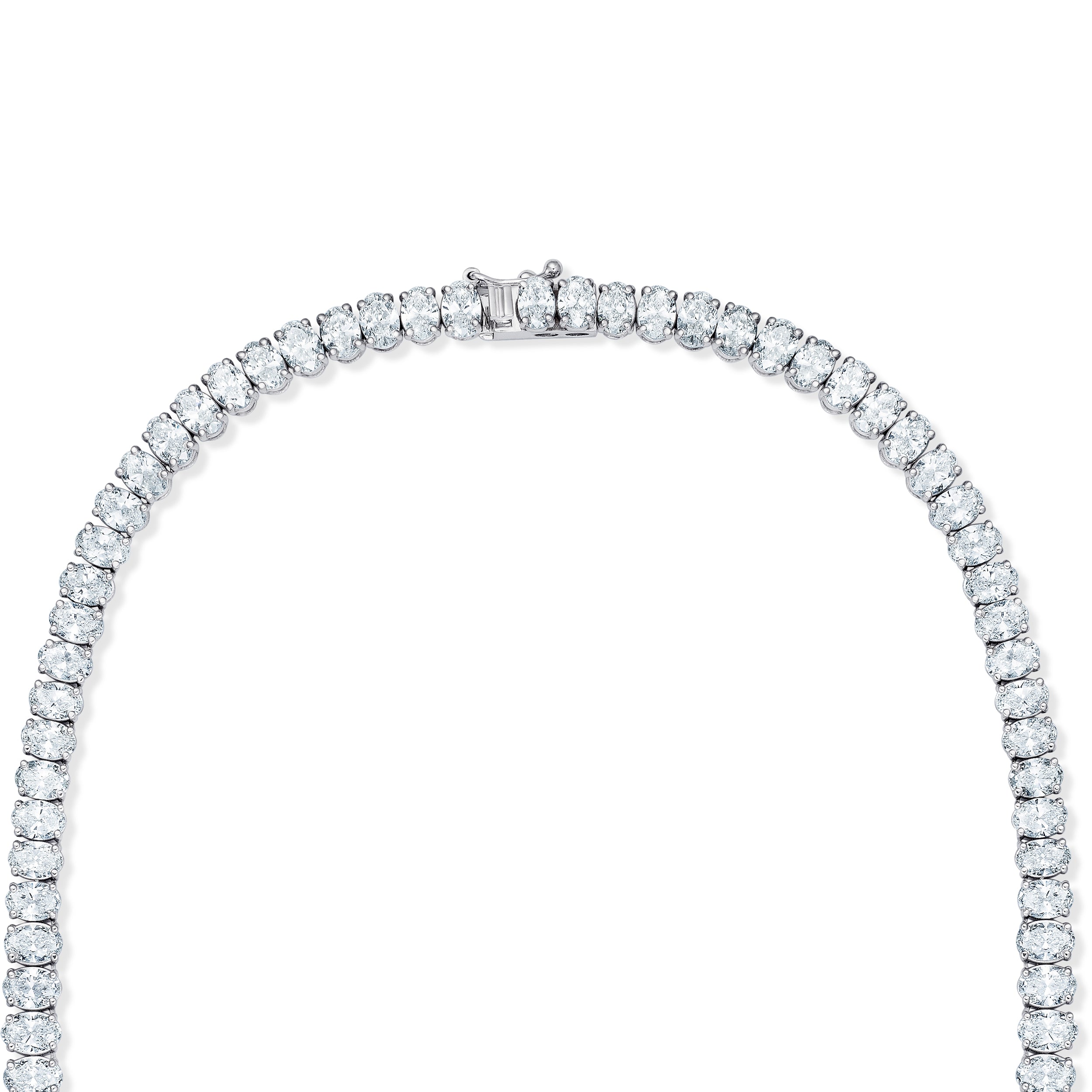 LUXE 33.00ct Lab Diamond Necklace with IGI Certified Oval-Cut Diamonds in 18K White Gold